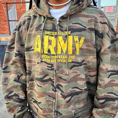 US ARMY CAMO ZIP HOODIE